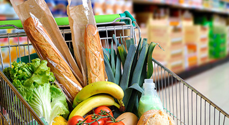 food in grocery store