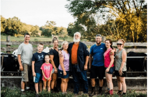Learned family gathers for a photo on their farm in North Stonington