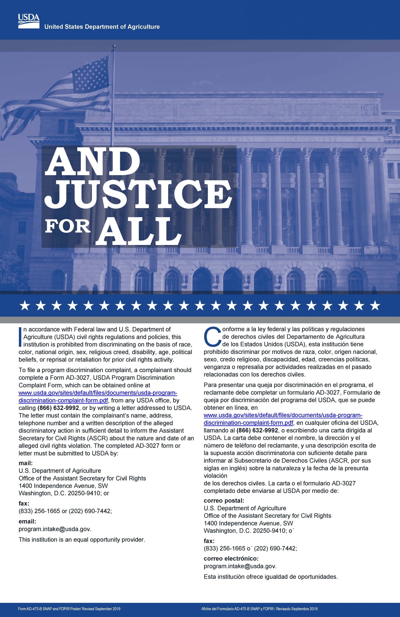 USDA Justice For All poster