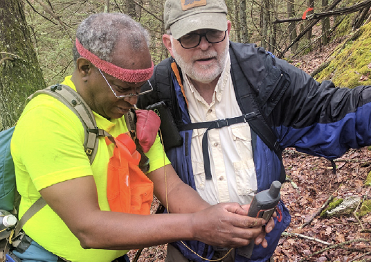 GIS Students in Woods