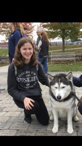 girl with Jonathan the husky