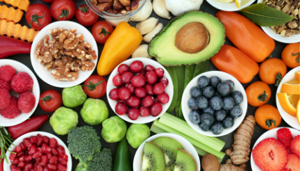 table full of healthy food