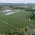 aerial view of flooded fields along the Connecticut River