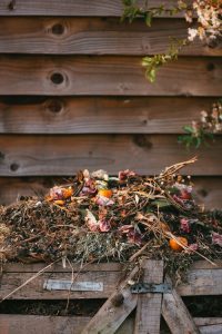 outdoor bin filled with compost 