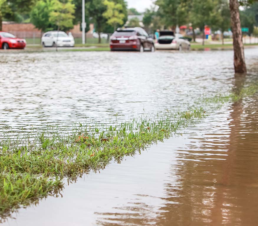 flooded roadway