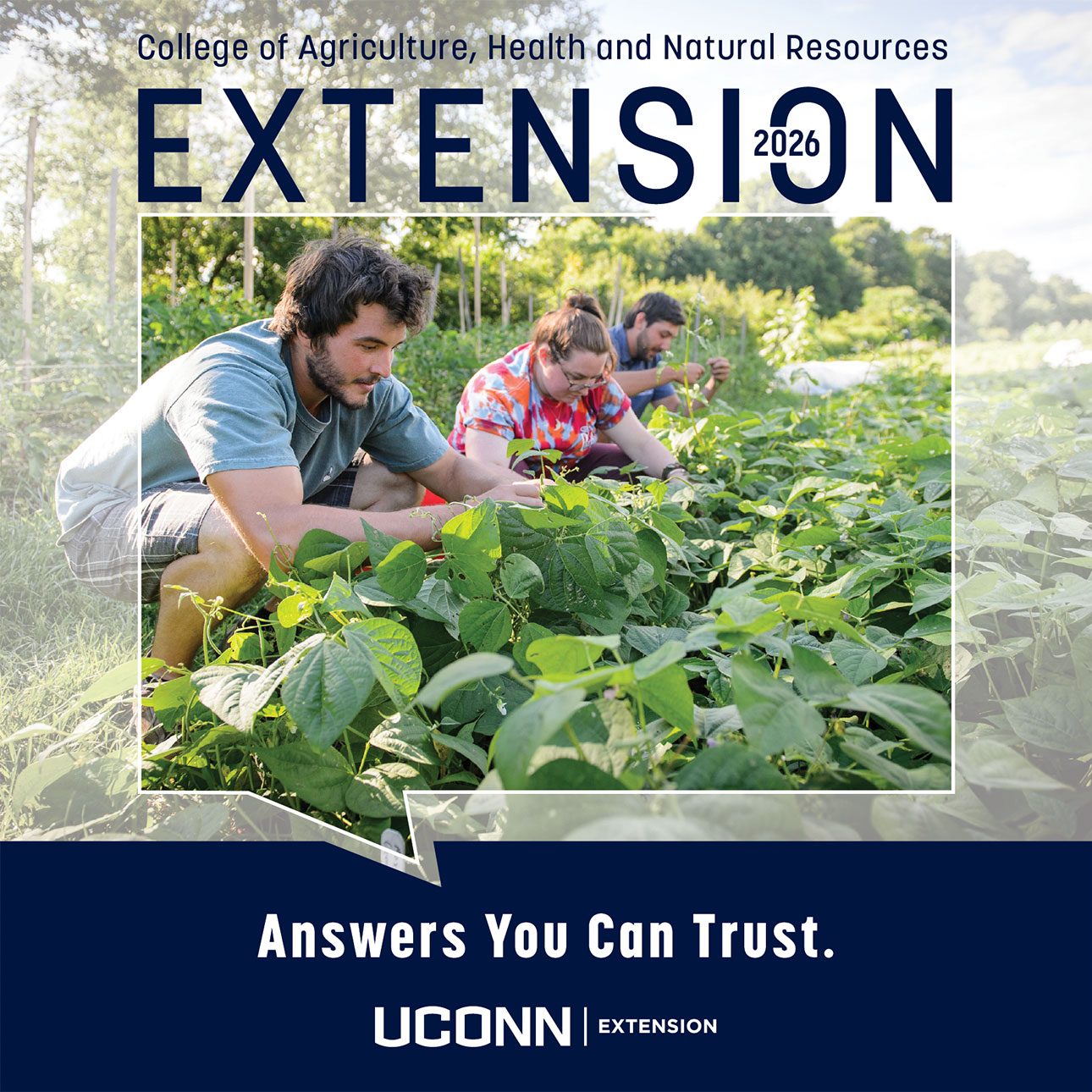 2025 Highlights Report cover image of three students picking beans in a garden.