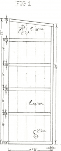 A sketched blueprint of the smokehouse labled "Figure 1"